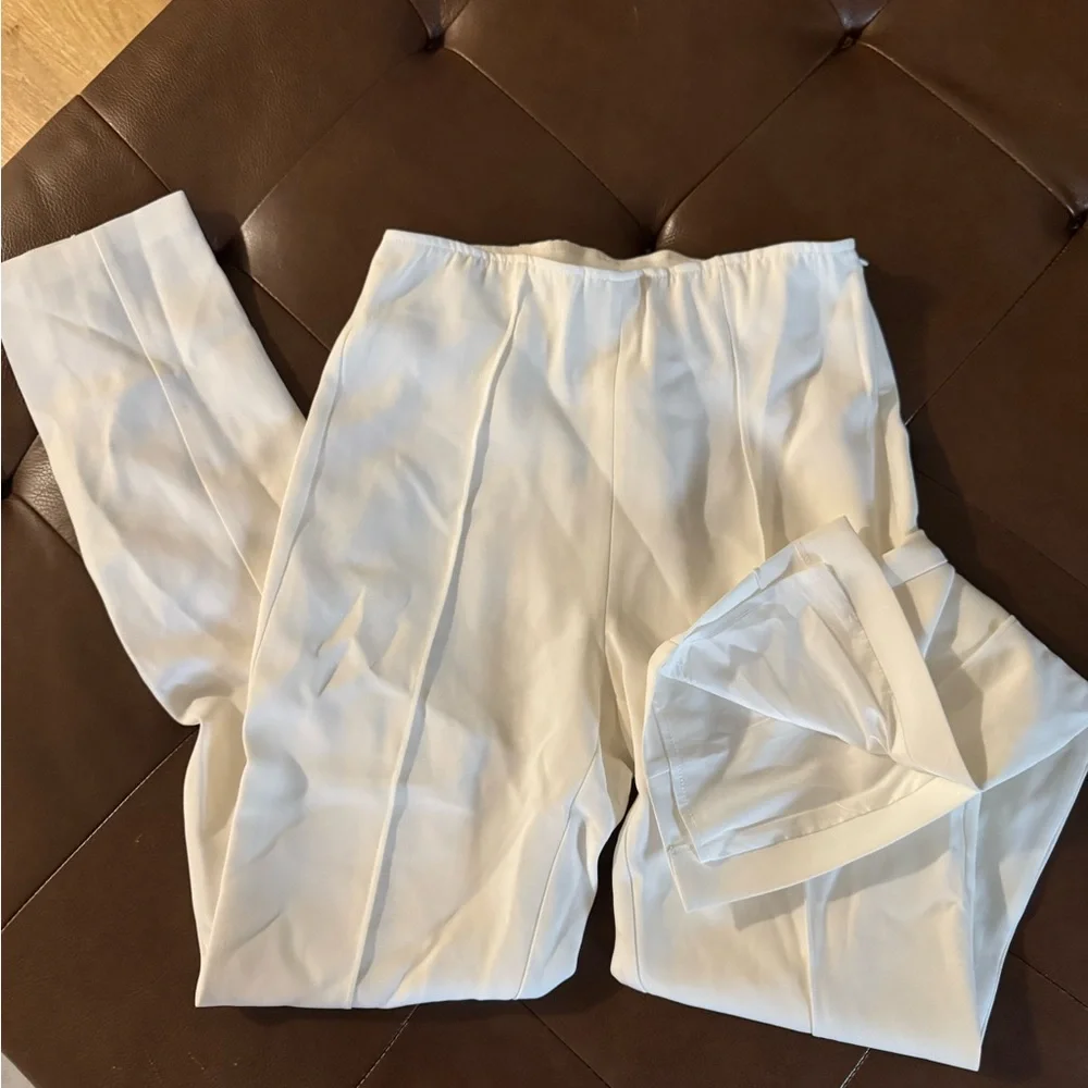 Chic white cropped trousers - Picture 5 of 7